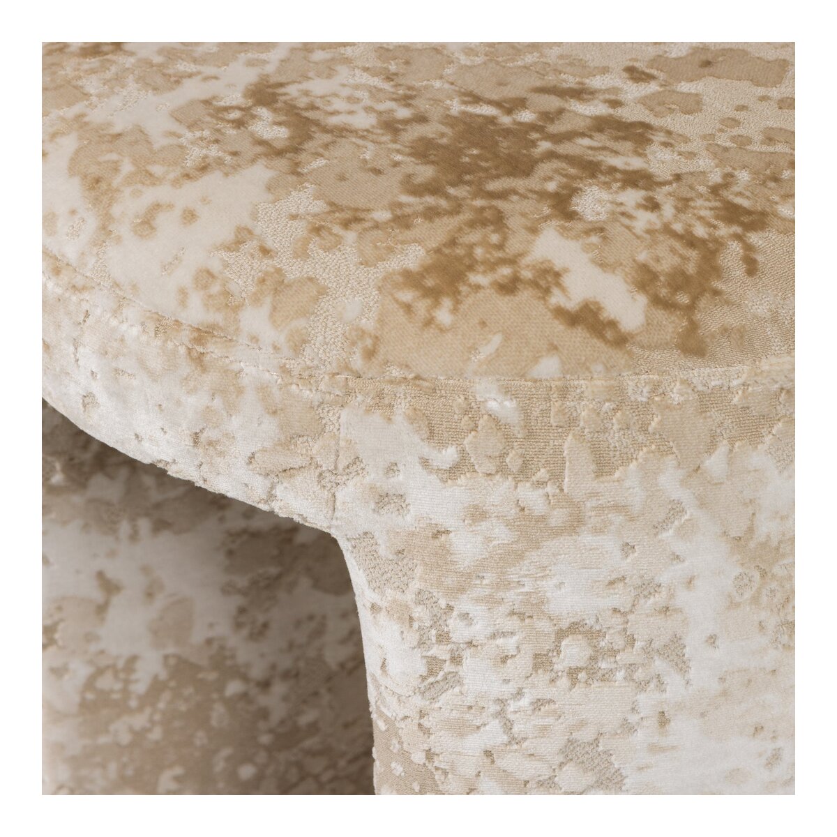 Polsterhocker Charlie - Strukturstoff Beige