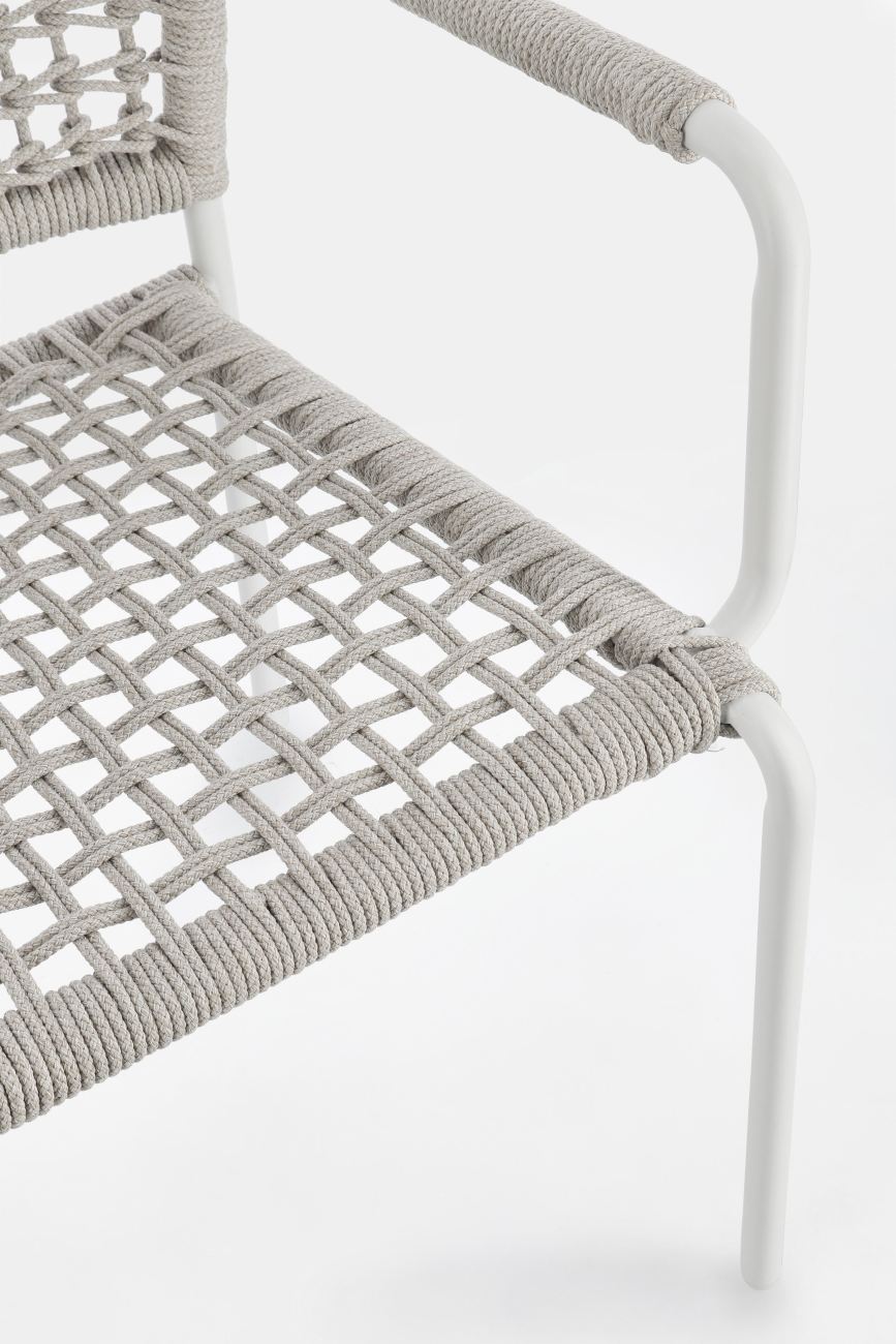 Gartenstuhl Rajada aus Aluminium, Hellgrau / Weiß