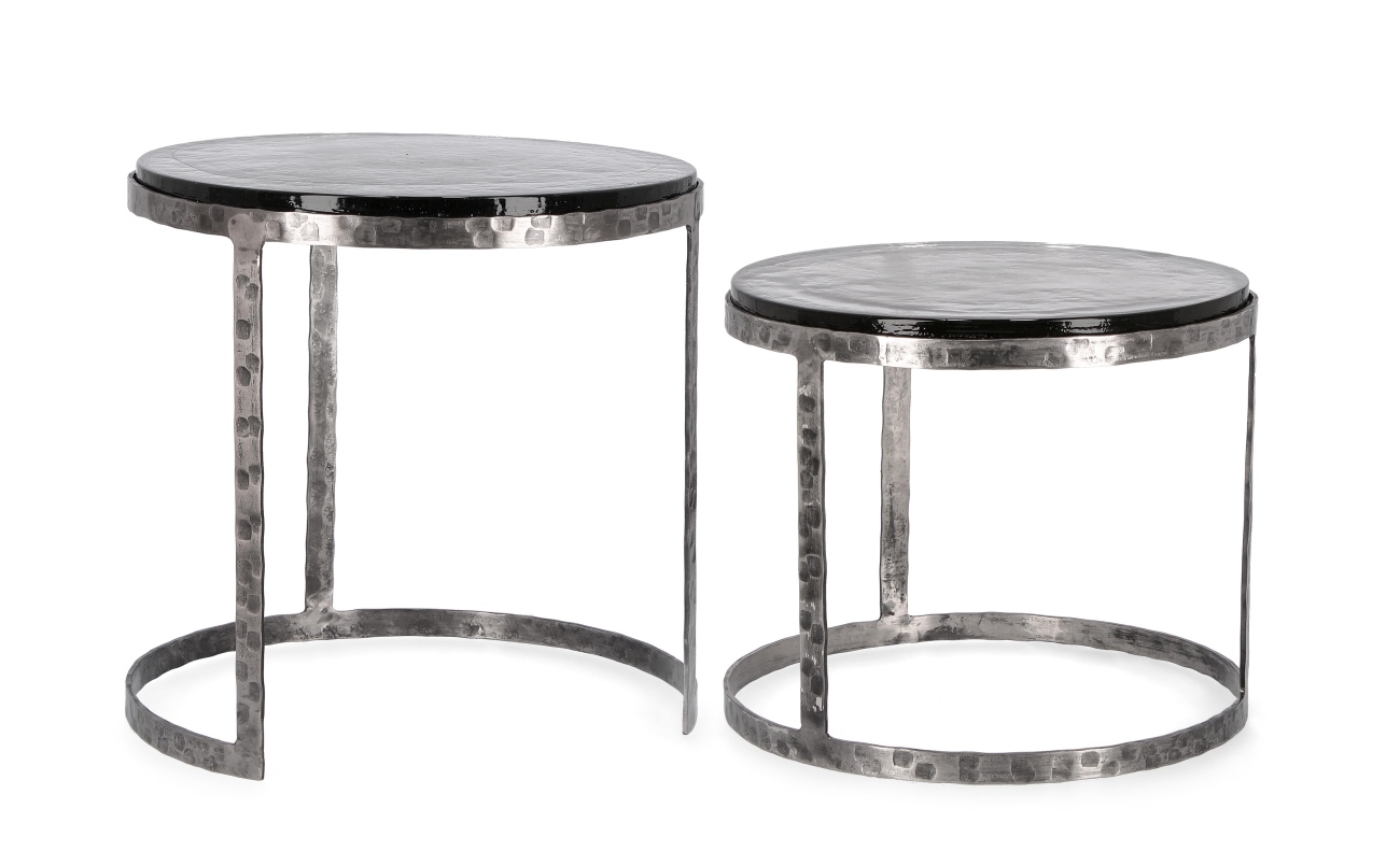 Beistelltisch Zayla 2er-Set aus Metall Rund Ø 39 cm Beistelltisch Zayla 2er-Set aus Metall Rund Ø 39 cm