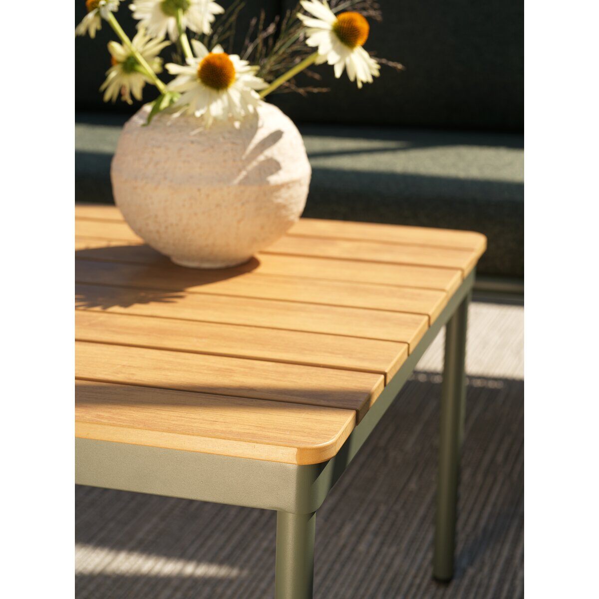 Gartencouchtisch Reno - Aluminium & Polywood, 110x70 cm, Nordic Green