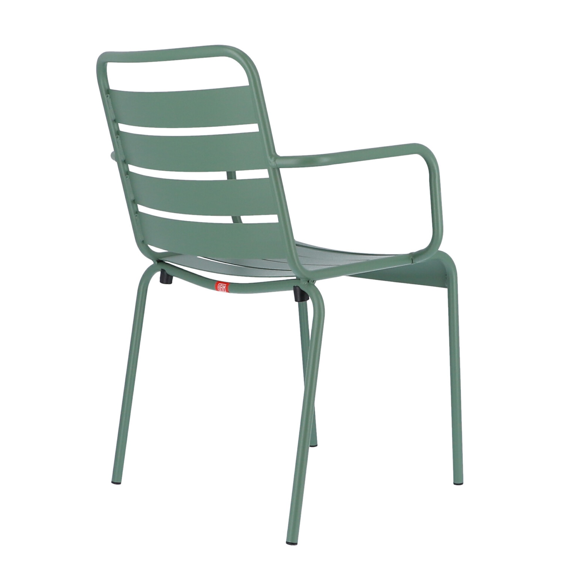 Der moderne Stapelsessel Mya wurde aus Aluminium gefertigt und hat einen salbei Farbton. Designet wurde der Sessel von der Marke Jan Kurtz.