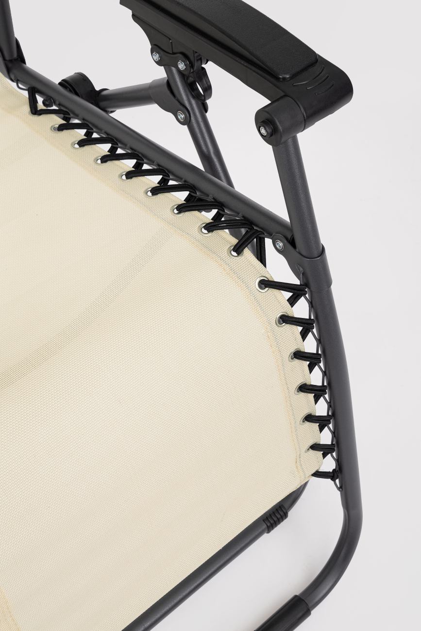 Liegestuhl Santana aus Metall, Creme