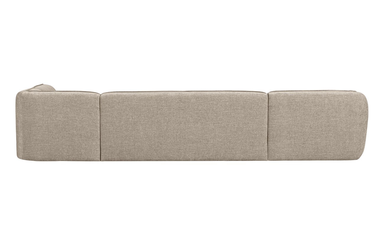 Das Sofa Polly überzeugt mit seinem modernen Design. Gefertigt wurde es aus Webstoff, welches einen Sand Farbton besitzt. Das Gestell ist aus Holz und hat eine schwarze Farbe. Das Sofa in U-Form besitzt eine Sitzhöhe von 42 cm.