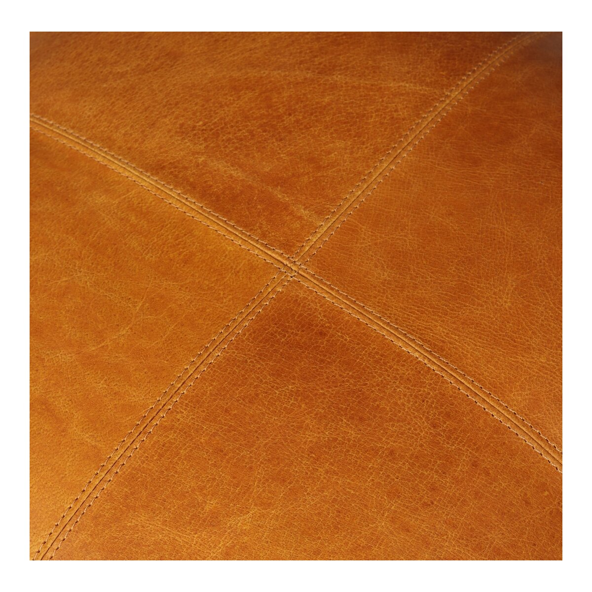Pouf Anneta aus Leder 50x50 cm, Cognac