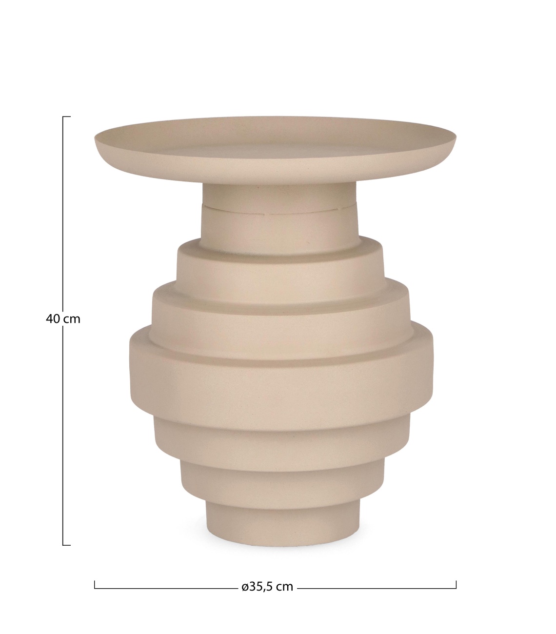 Beistelltisch Amba aus Metall Ø 35 cm, Beige