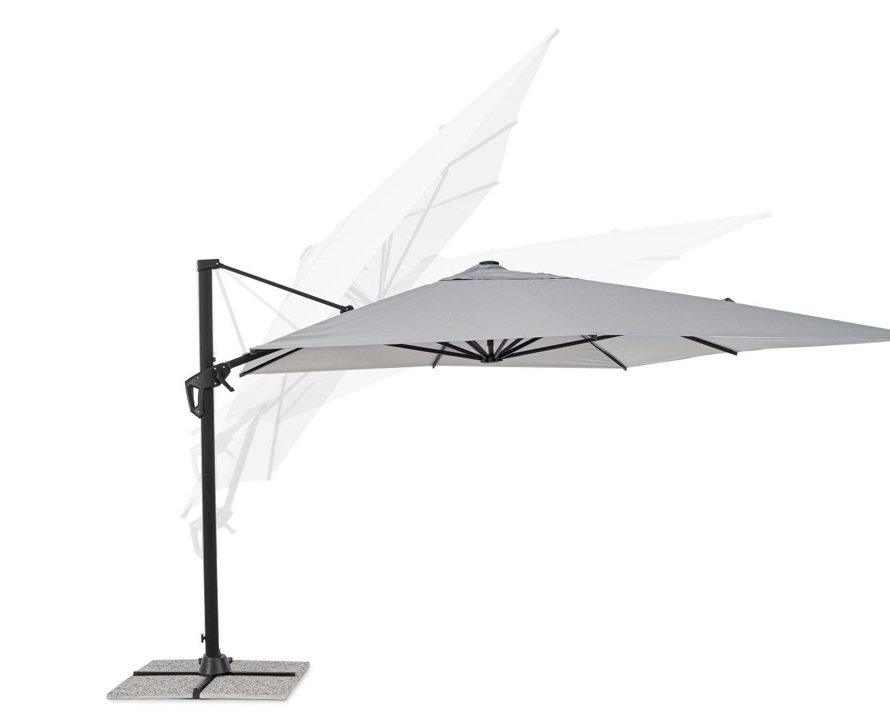 Sonnenschirm Vega aus Aluminium 3x4 m, Hellgrau