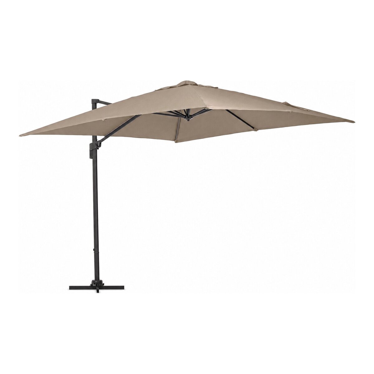 Ampelschirm Siviglia - Aluminium Anthrazit, Polyester-Stoff Taupe, 3x3 m