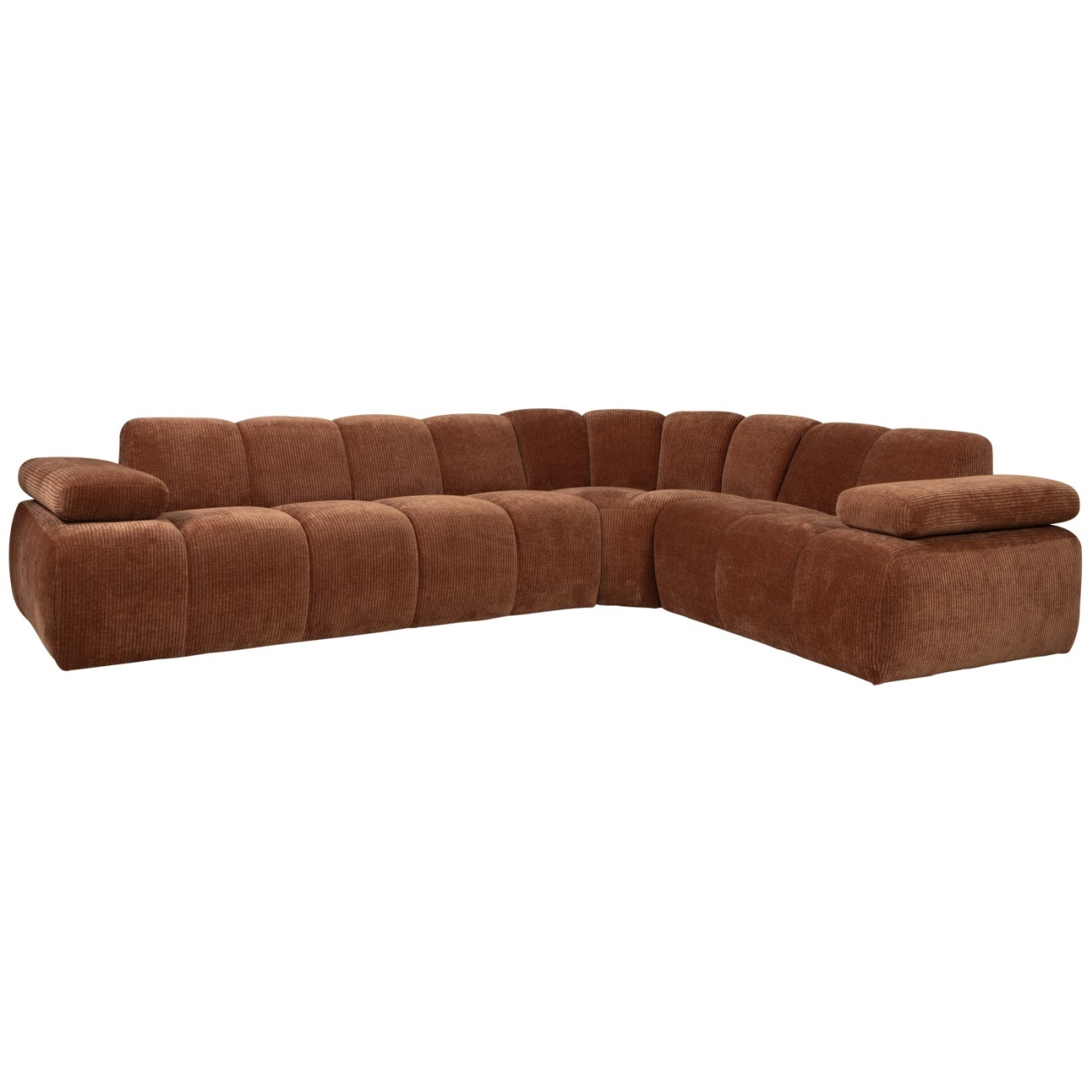Ecksofa Mojo aus Flachcord Rechts, Rostbraun Ecksofa Mojo aus Flachcord Rechts, Rostbraun