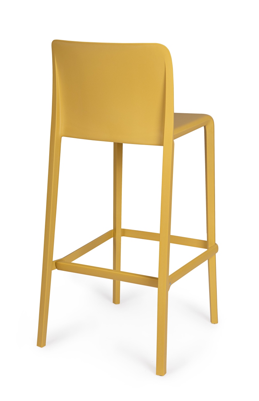 Barhocker Chloris 4er-Set aus Kunststoff, Ocker