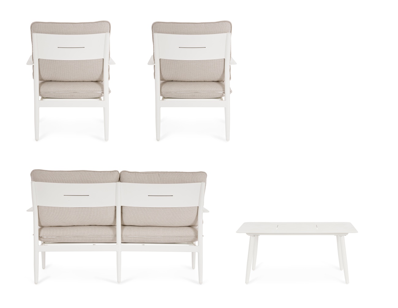 Garten-Set Nebula 4er Gruppe, Weiß