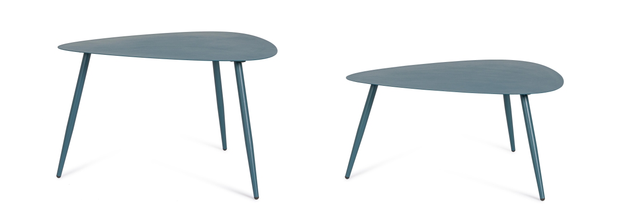 Gartencouchtisch-Set Yvonne aus Metall, Ottanio