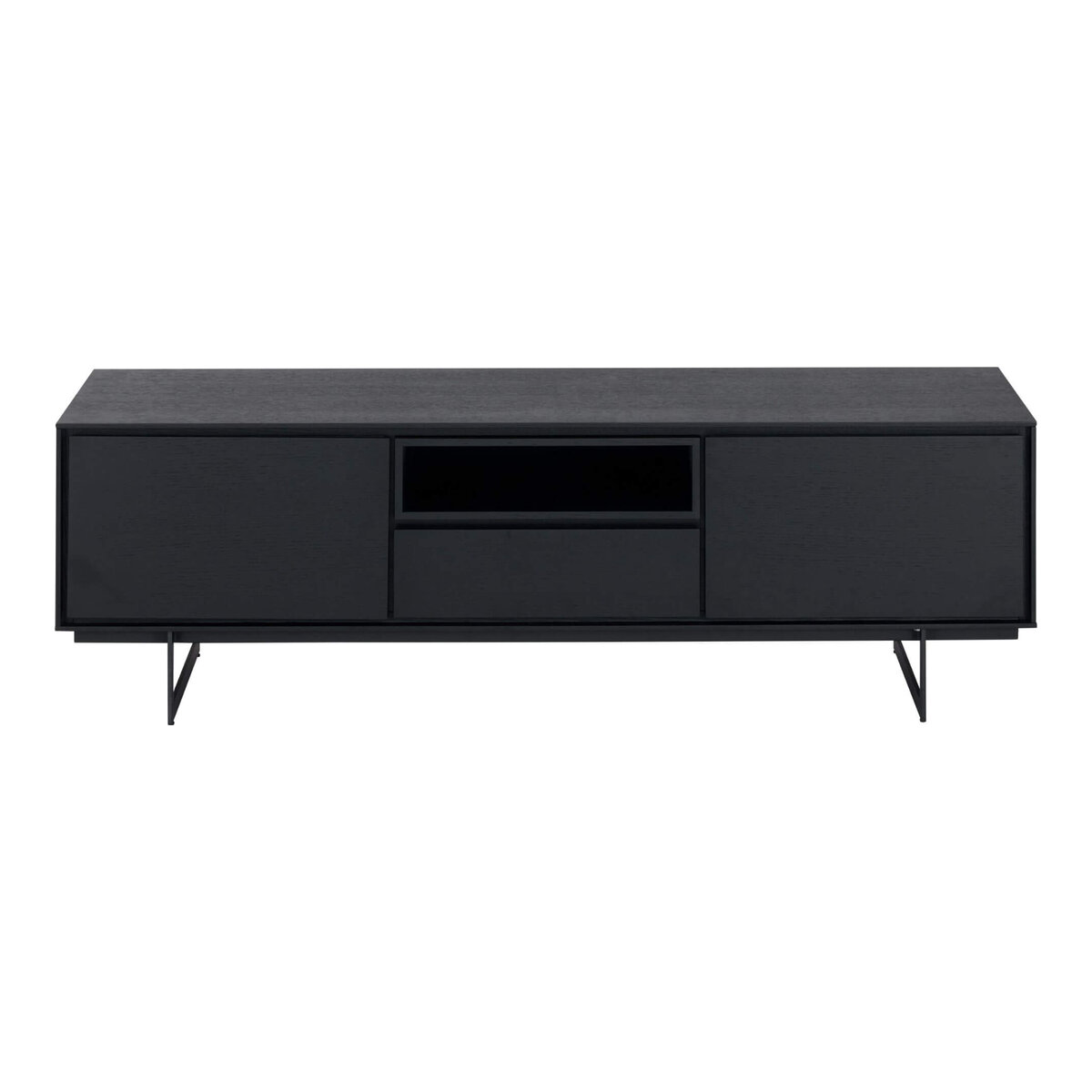 TV-Board Otoya Schwarz - 160 cm mit Soft-Close, offenem Fach & Stauraum