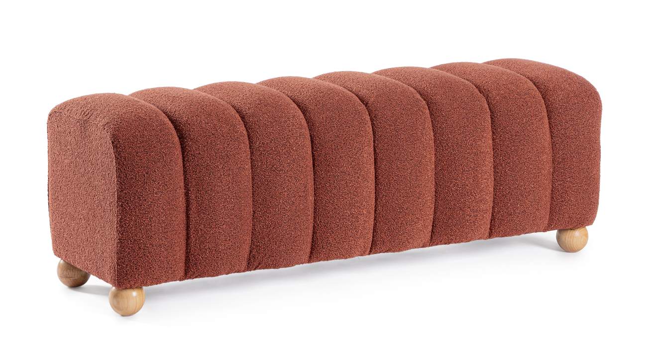 Bank Zora aus Boucle 120 cm, Ginger Bank Zora aus Boucle 120 cm, Ginger