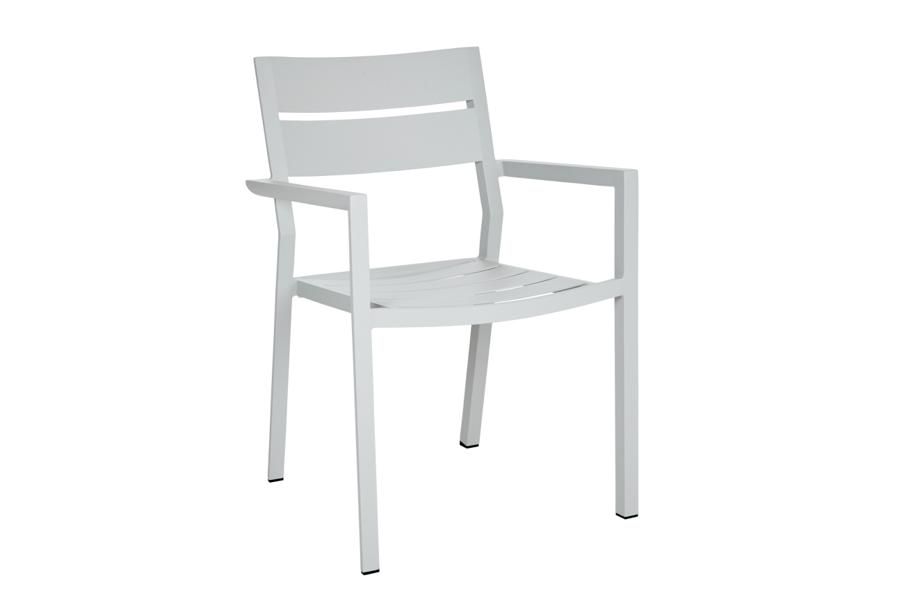 Gartenstuhl Delia mit Armlehne, Hellgrau Gartenstuhl Delia mit Armlehne, Hellgrau