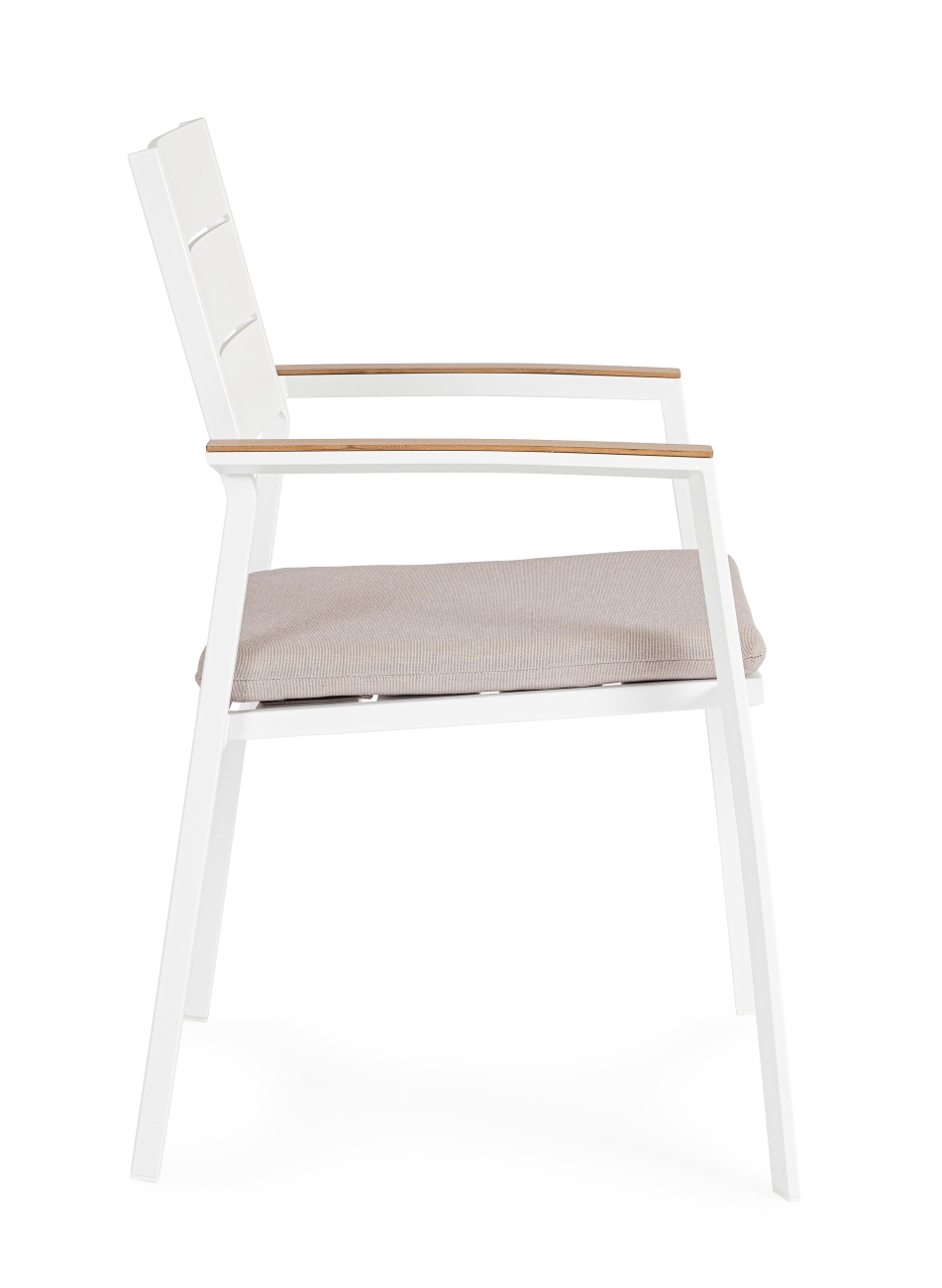 Gartenstuhl Zelmar aus Aluminium, Weiß