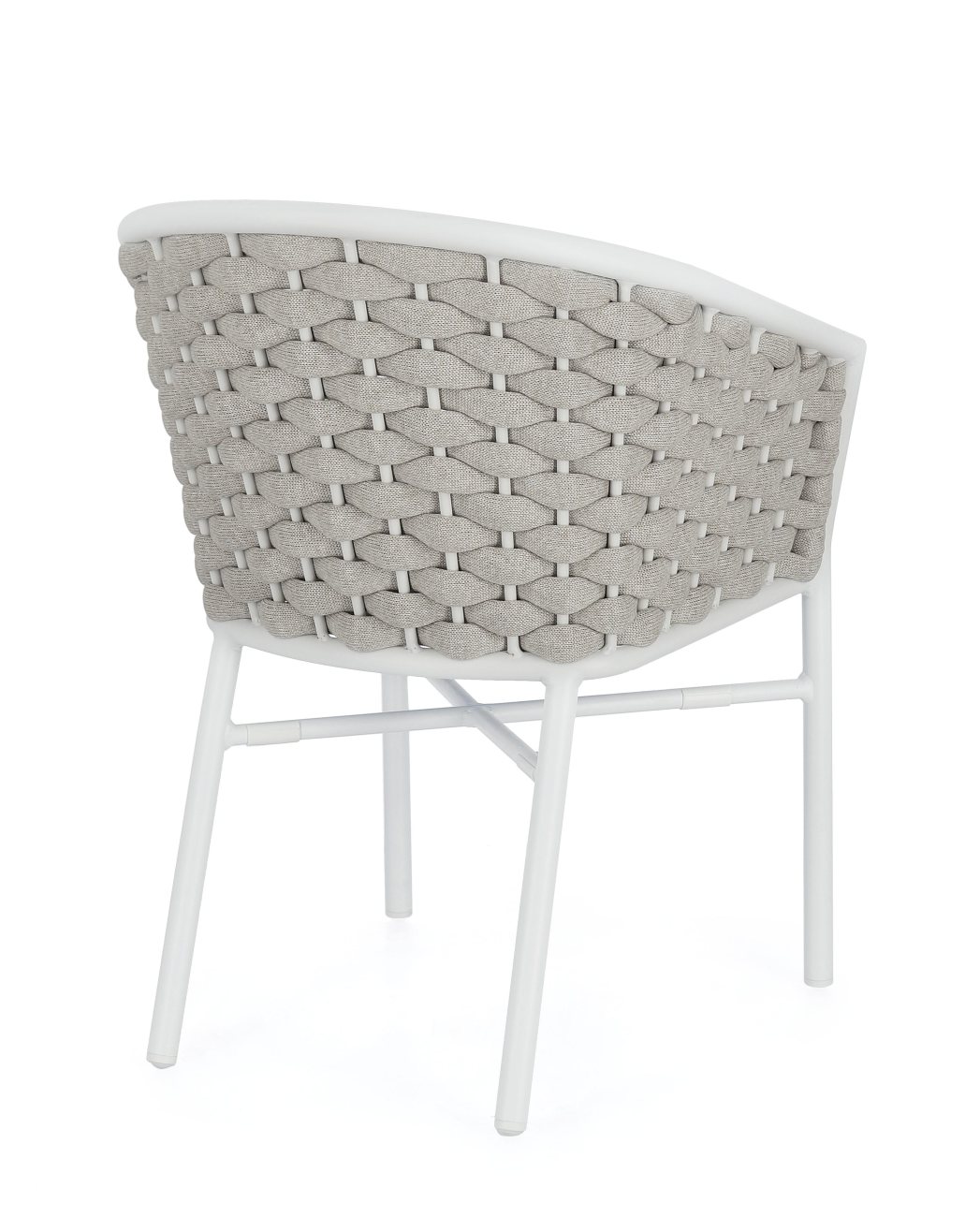 Gartenstuhl Margalida aus Aluminium, Hellgrau / Weiß