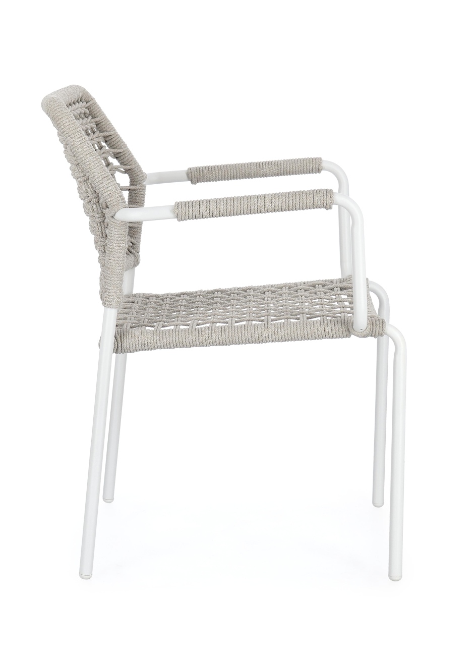 Gartenstuhl Rajada aus Aluminium, Hellgrau / Weiß