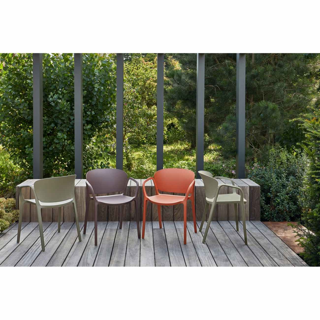 Stapelstuhl Bent aus Kunststoff, Grün