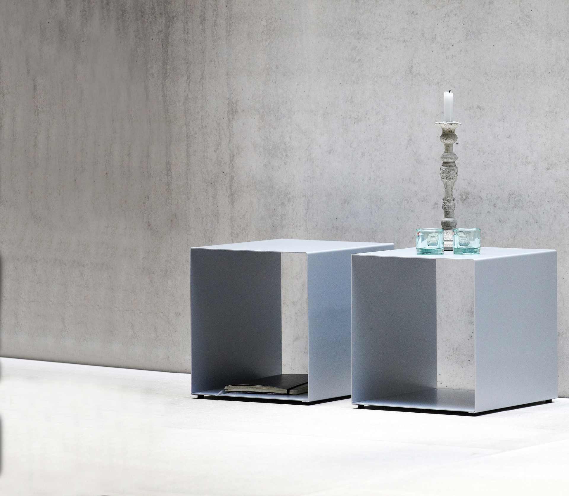 Beistelltisch Cubus Metall 35 cm, Silber