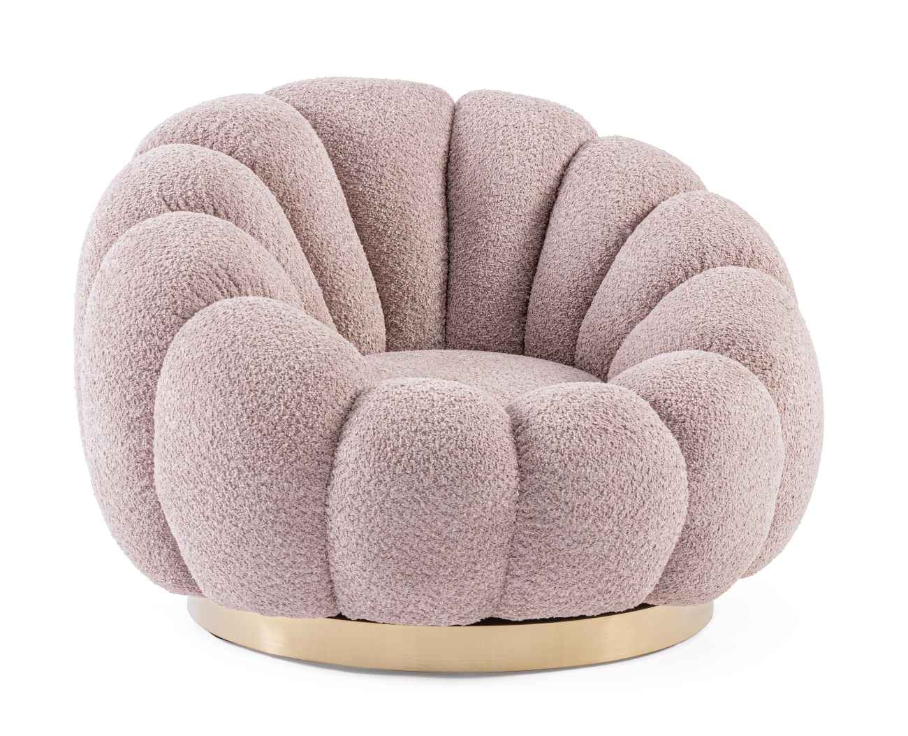 Drehsessel Florel aus Boucle-Stoff, Altrosa Drehsessel Florel aus Boucle-Stoff, Altrosa