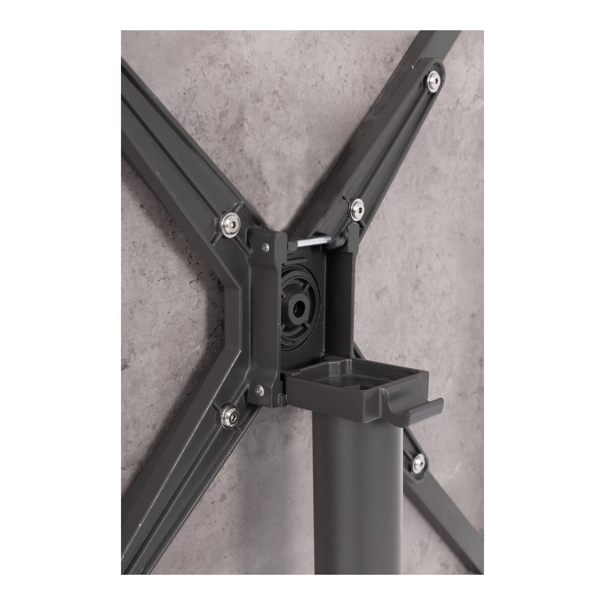 Garten-Bistrotisch Claret - Aluminium Anthrazit, HPL Grau Dunkel, 70 x 70 cm