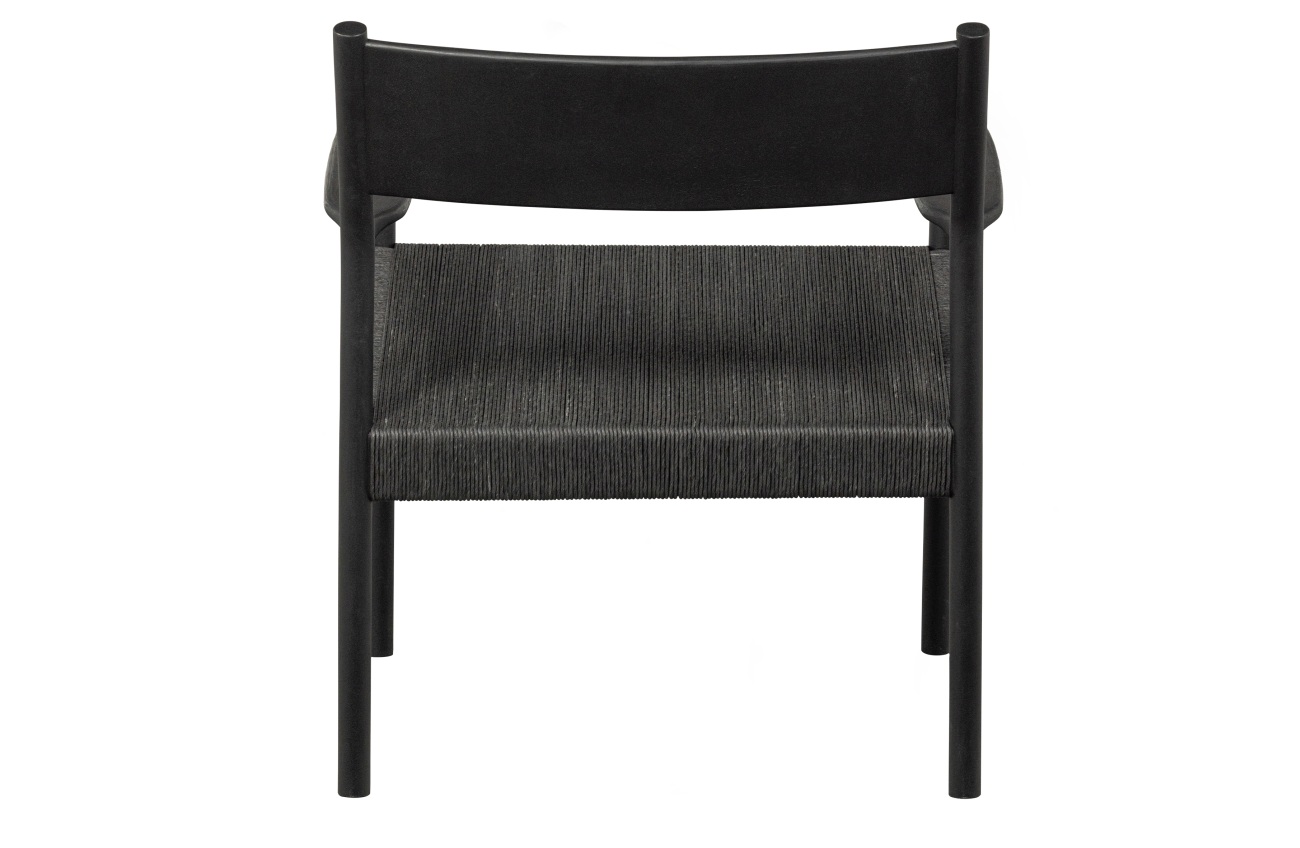 Der Sessel Lael überzeugt mit seinem modernen Stil. Gefertigt wurde er aus Mangoholz, welches einen schwarzen Farbton besitzt. Die Sitzfläche wurde aus Kordeln hergestellt und hat eine schwarze Farbe. Der Sessel verfügt über eine Sitzhöhe von 43 cm.