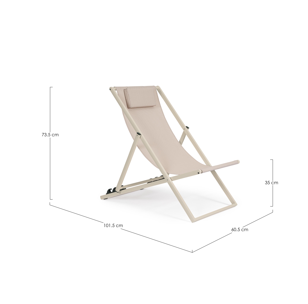 Liegestuhl Taylor Deckchair aus Aluminium und Textilene, Whisper