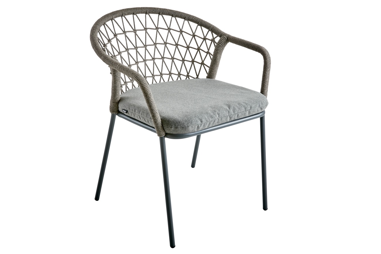 Gartenstuhl Brady mit Kissen, Braun Gartenstuhl Brady mit Kissen, Braun