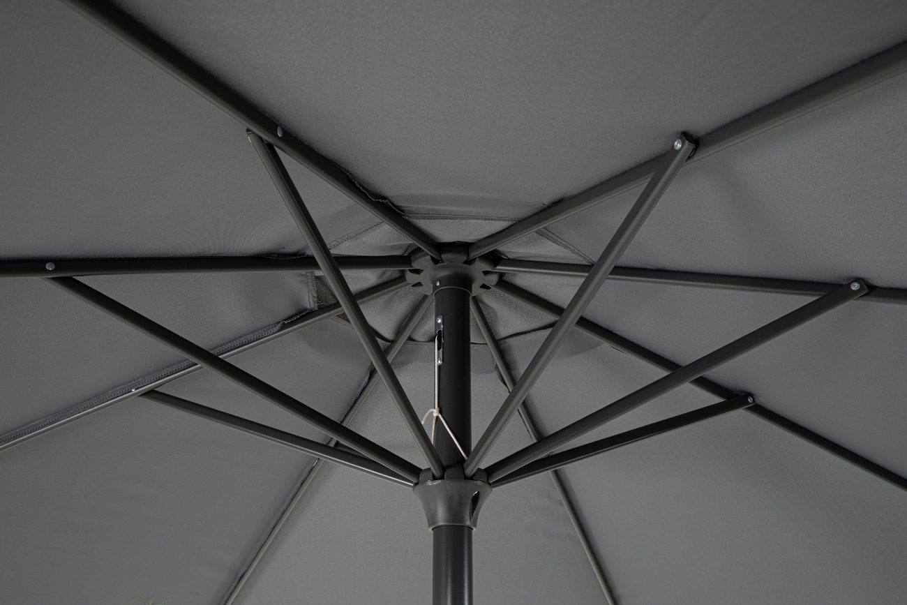 Sonnenschirm Kalife aus Metall Ø 300 cm, Dunkelgrau