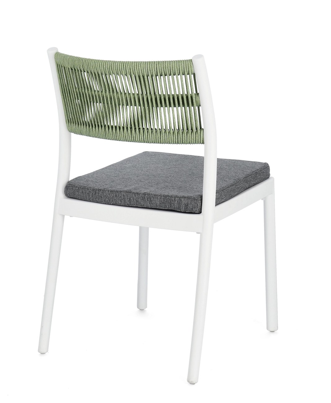Gartenstuhl Alvin aus Metall, Weiß / Grün