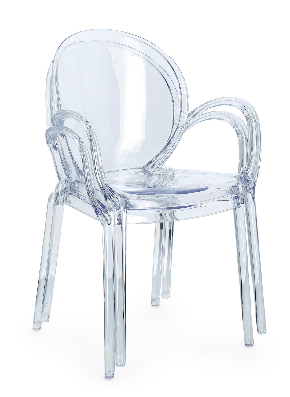 Gartenstuhl Camilla 4er-Set mit Armlehne, Transparent