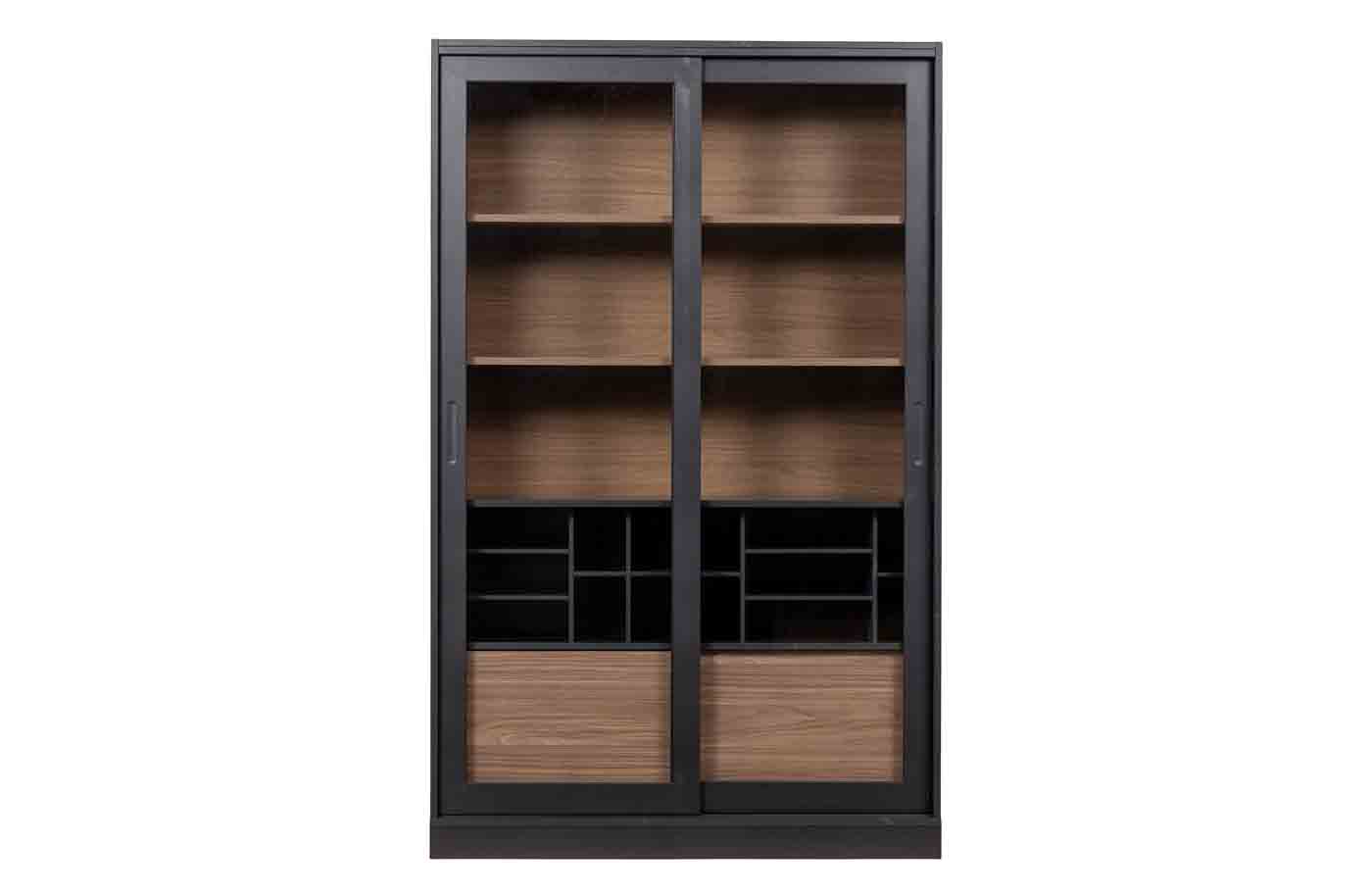 Vitrine James Schwarz aus Kiefernholz
