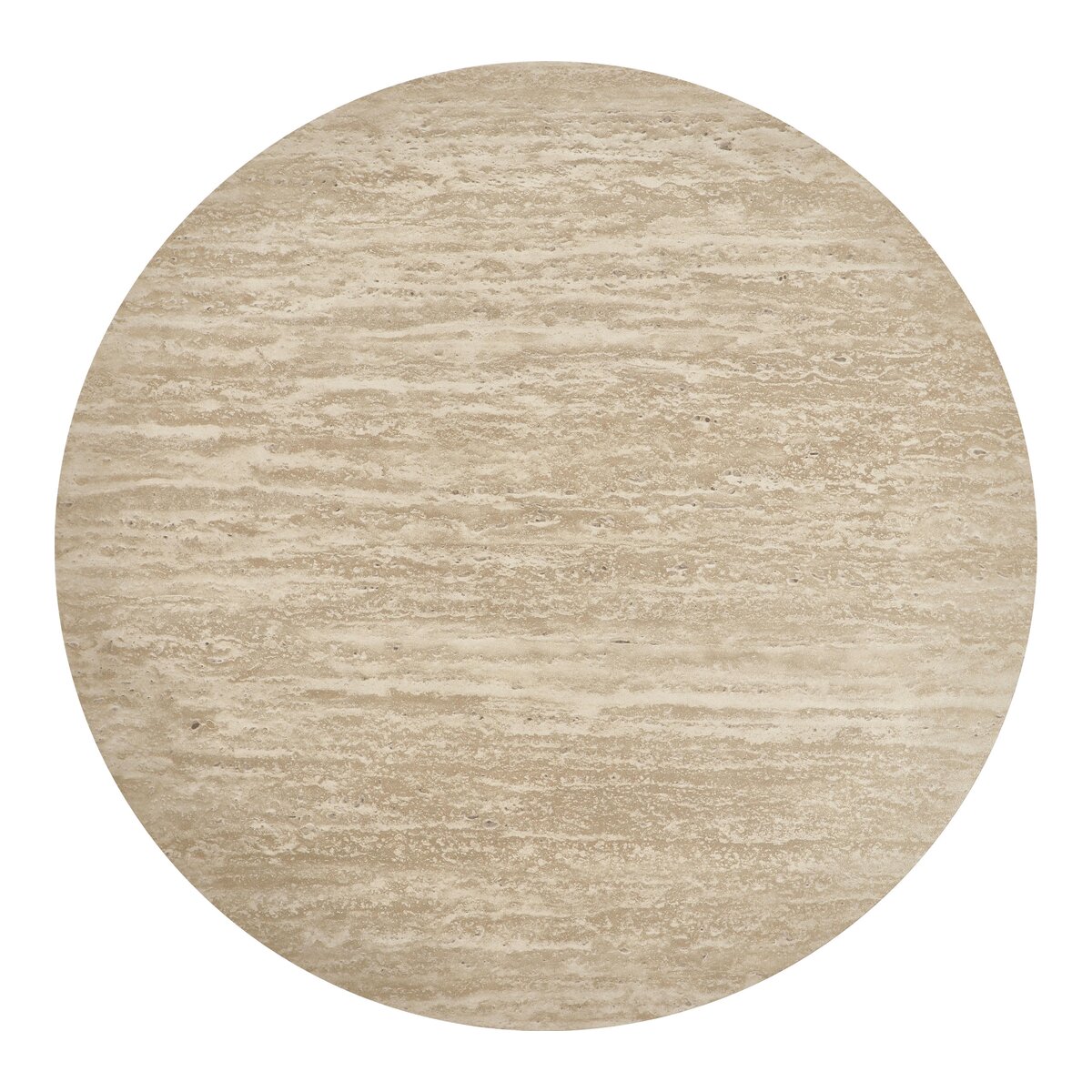 Beistelltisch Oganto Ø45 cm in Travertin-Dekor, Beige