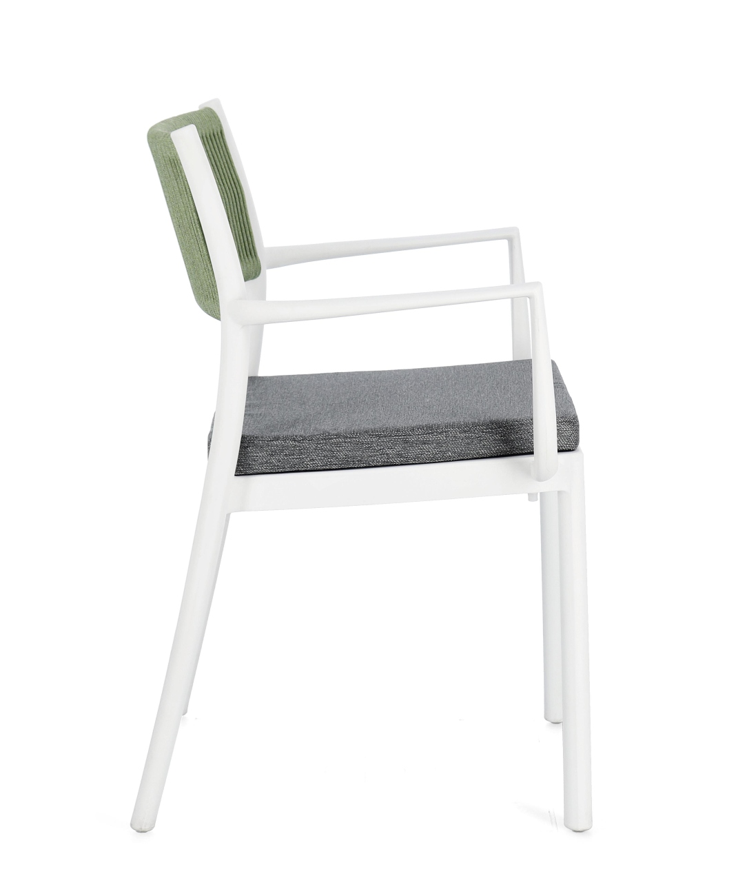 Gartenstuhl Alvin mit Armlehne, Weiß / Grün