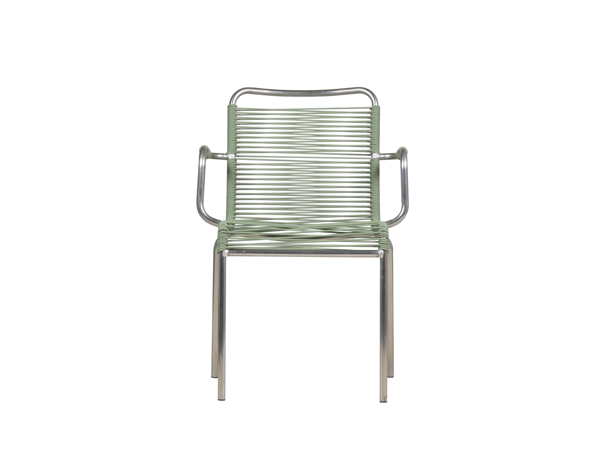 Stapelsessel Spaghetti aus Aluminium, Salbei Stapelsessel Spaghetti aus Aluminium, Salbei
