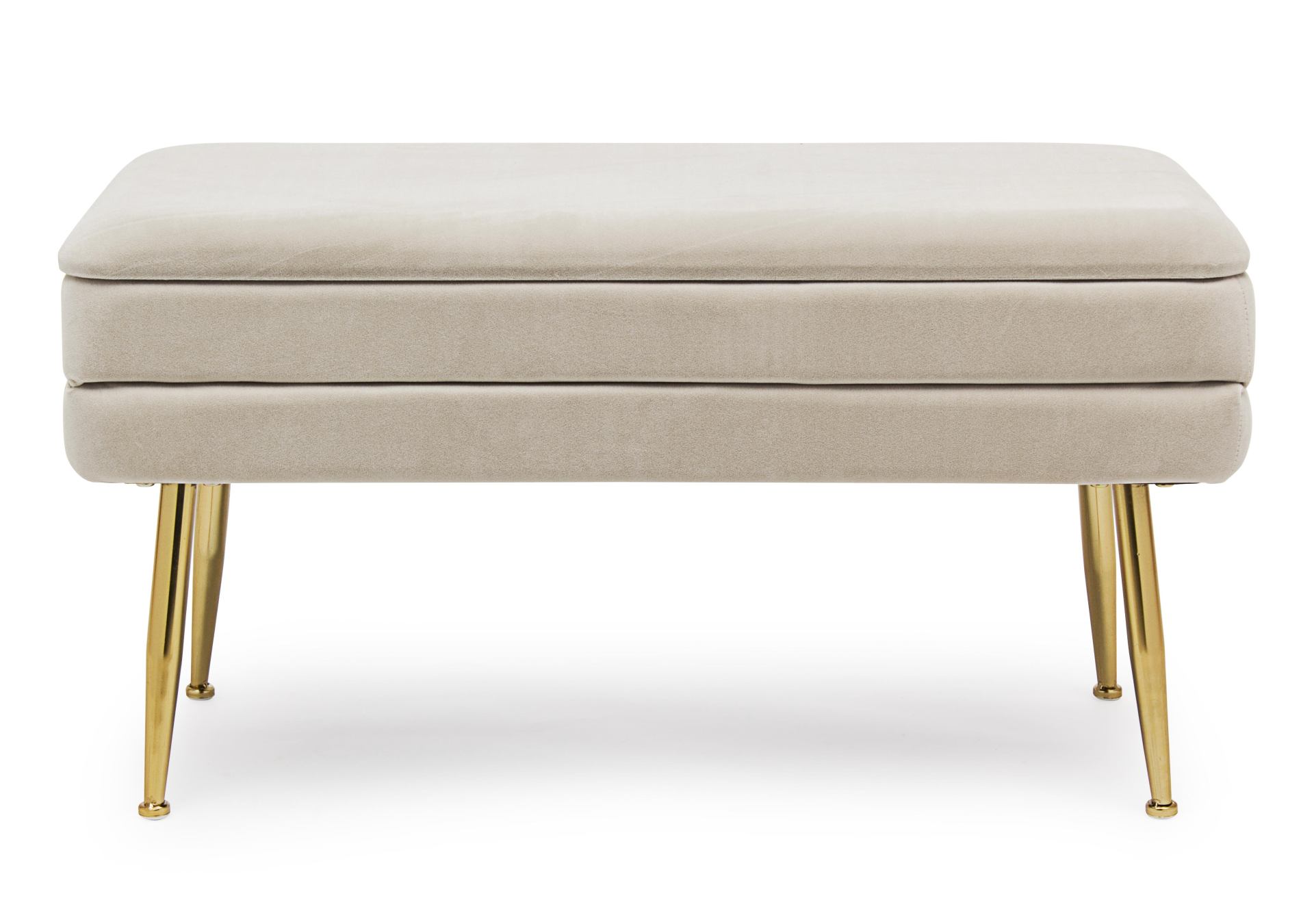 Bank Pavlina aus Samt 80 cm, Beige