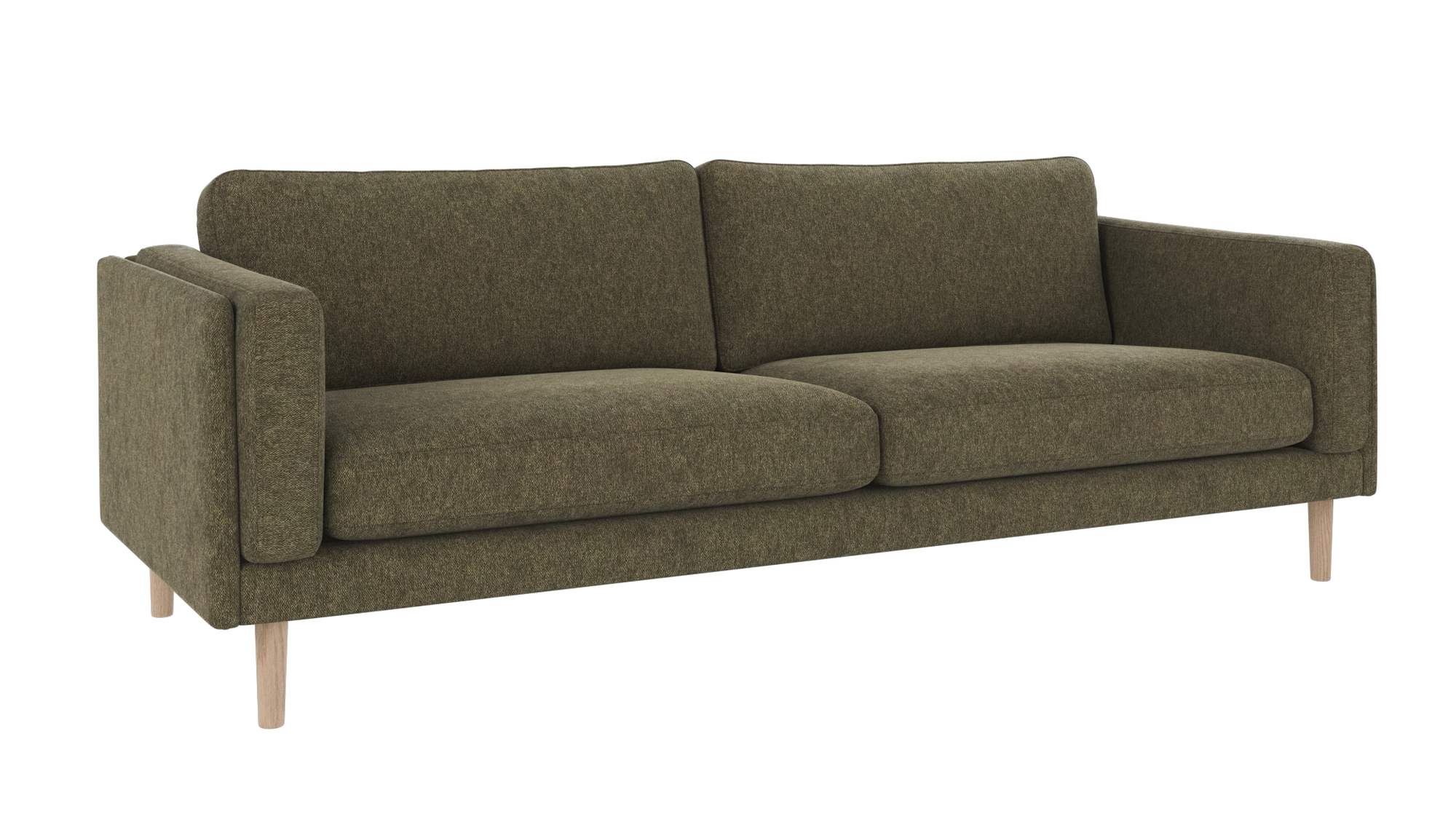 Komfortabel & schön – Sofa Braden 3-Sitzer, Beine Weiß pigmentiert, Bezug Brenda Grün. Sofa Braden 3-Sitzer, Beine Weiß pigmentiert, Bezug Brenda Grün