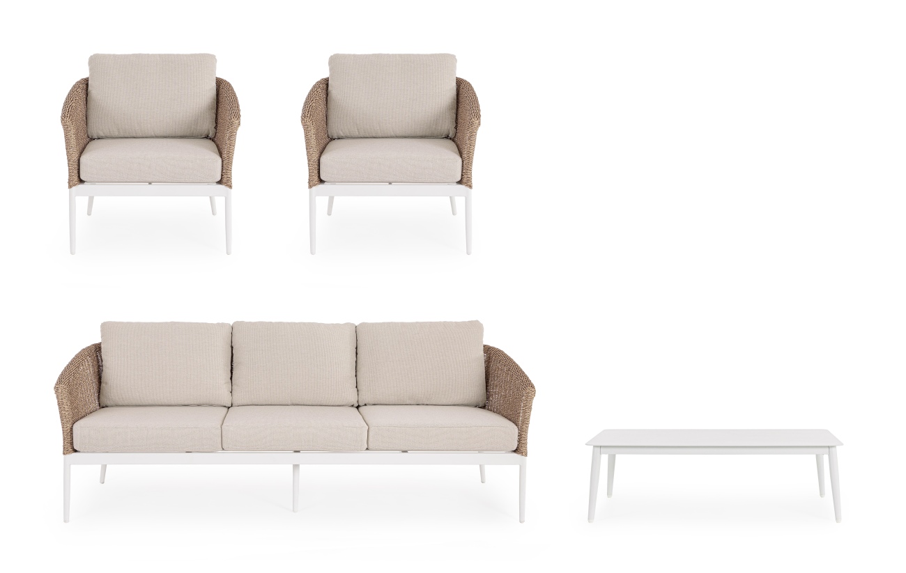 Garten-Set Oceana 4er Gruppe, Weiß