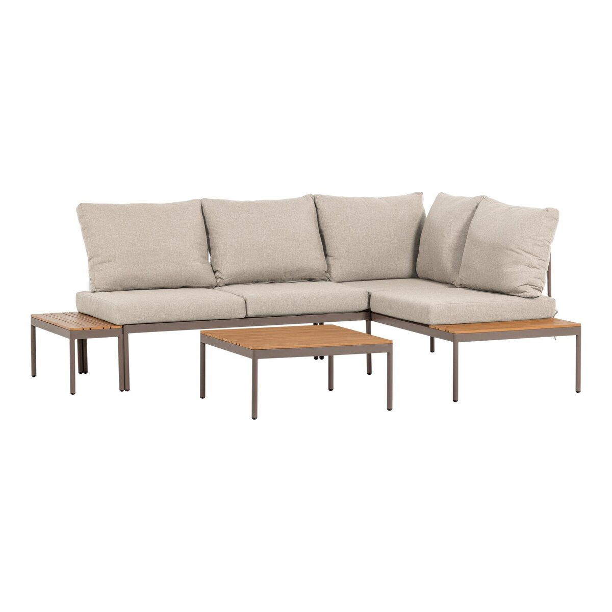 Garten-Set Zaro - Metall & Olefin-Stoff, Beige