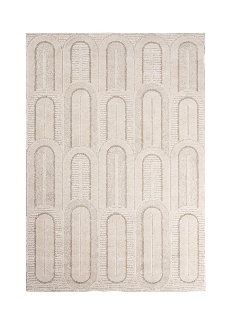Teppich Zina aus Stoff Creme/Grau, 160x230 cm Teppich Zina aus Stoff Creme/Grau, 160x230 cm