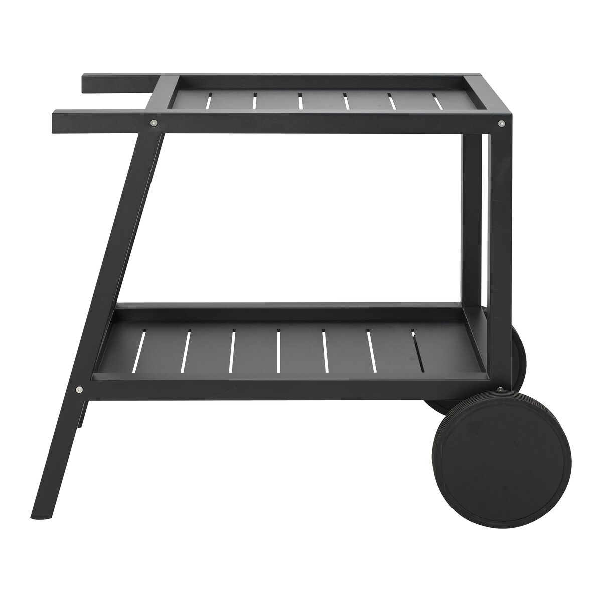 Garten-Servierwagen Samvaro, Schwarz - aus Aluminium, mit Rollen