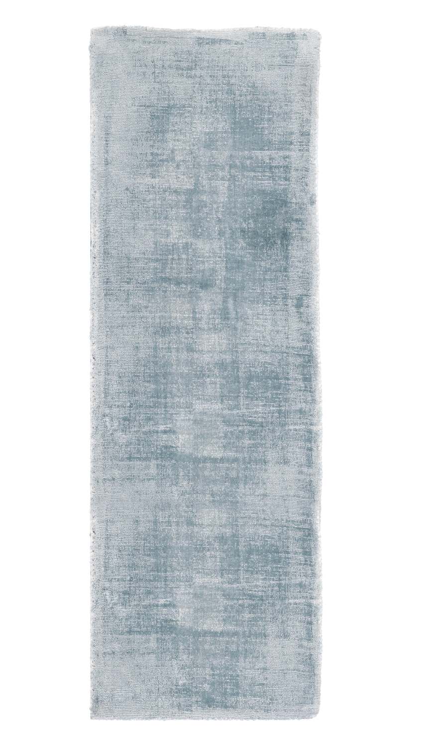 Der Teppich Rashmi überzeugt mit seinem modernen Design. Gefertigt wurde die Vorderseite aus Viskose und die Rückseite aus Baumwolle. Der Teppich besitzt eine hellblauen Farbton und die Maße von 80x250 cm.
