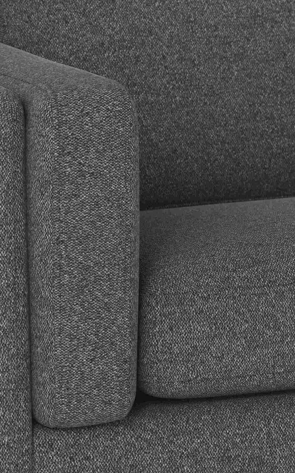Sofa Braden 3-Sitzer aus Stoff, klassisch, Beine in Braun, Bezug Brenda Dunkelgrau