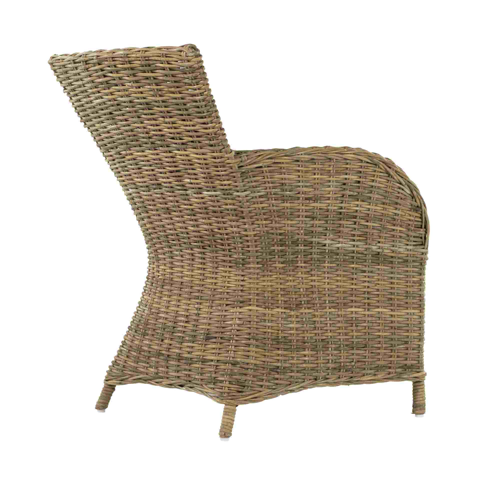 Der Esszimmerstuhl Rook überzeugt mit seinem Landhaus Stil. Gefertigt wurde er aus Rattan, welches einen natürlichen Farbton besitzt. Der Stuhl verfügt über eine Armlehne und ist im 2er-Set erhältlich. Die Sitzhöhe beträgt beträgt 43 cm.