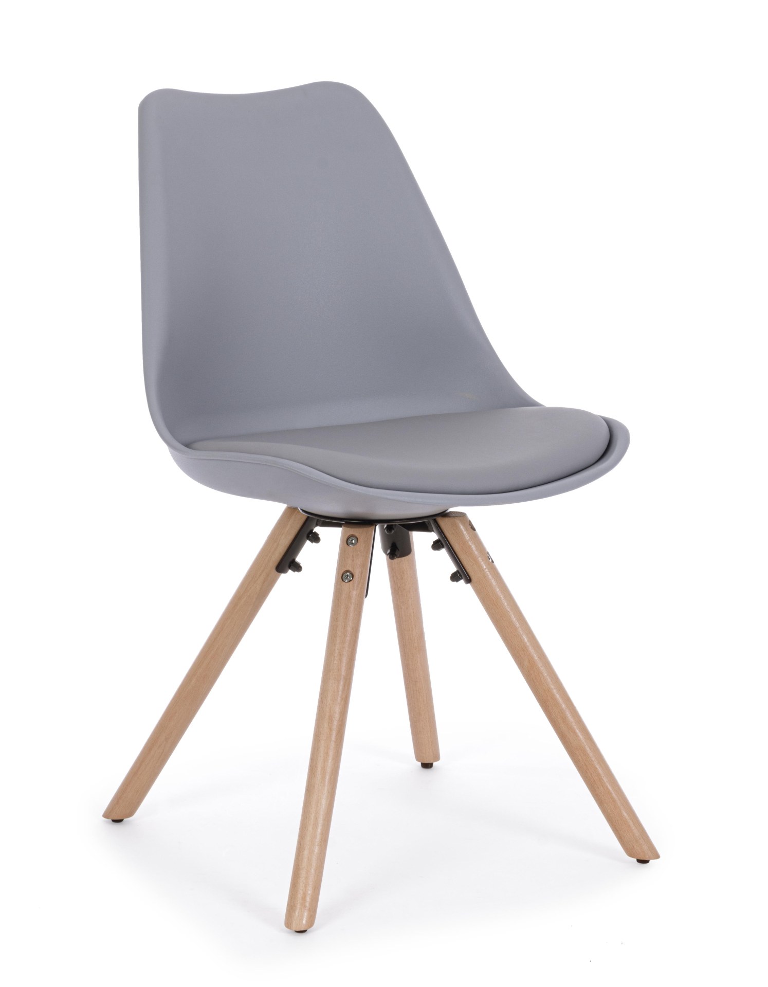 Der Stuhl New Trend überzeugt mit seinem modernem Design. Gefertigt wurde der Stuhl aus Kunststoff, welcher einen grauen Farbton besitzt. Das Gestell ist aus Buchenholz. Die Sitzhöhe des Stuhls ist 49 cm