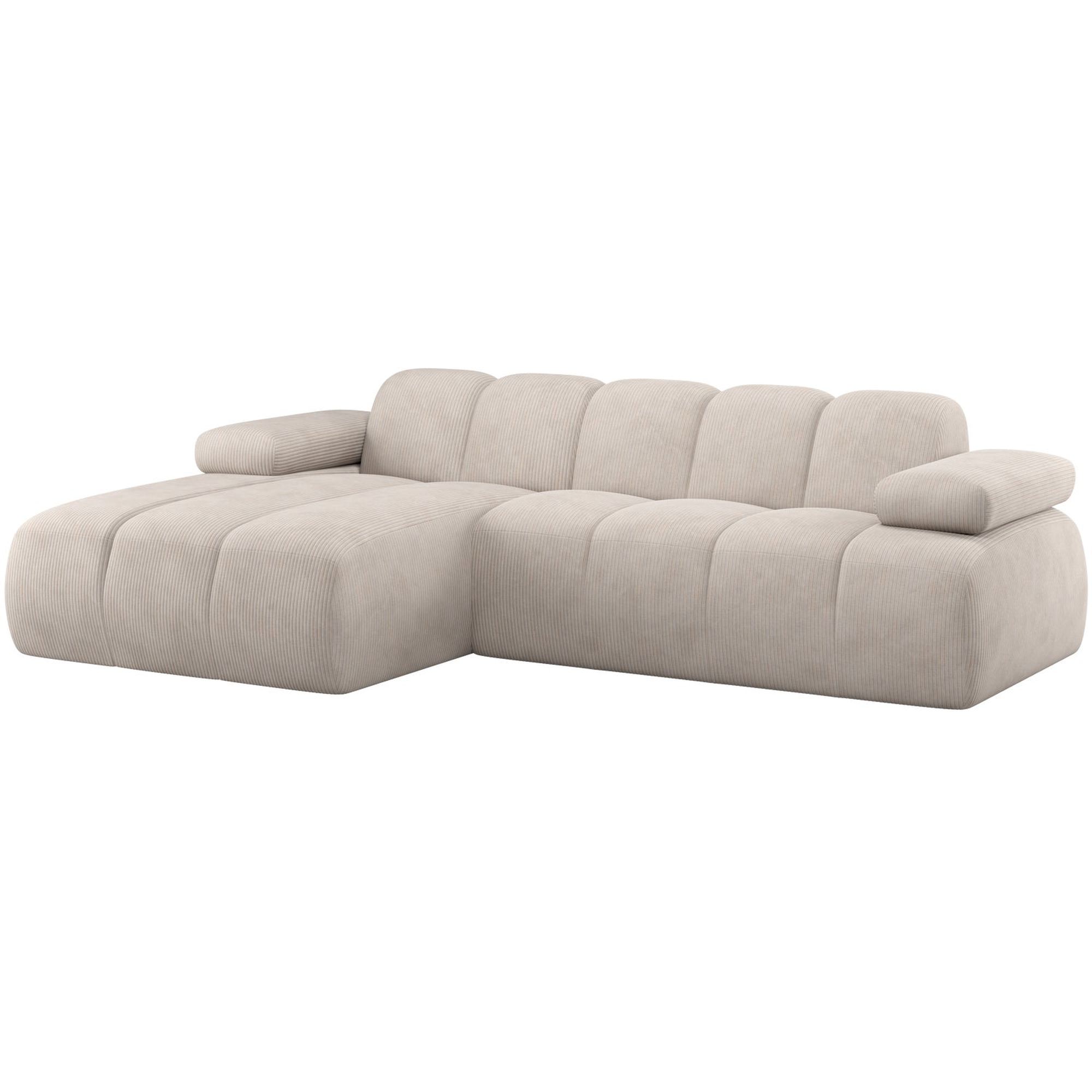 Ecksofa Mojo Chaiselongue Links - Cord-Bezug, Natur
