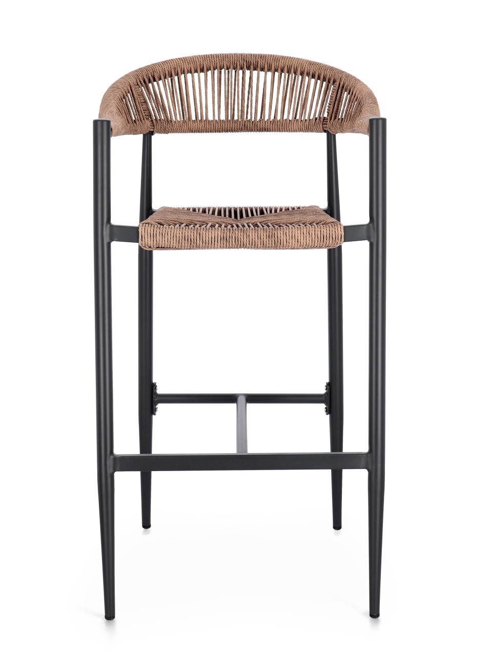 Gartenbarhocker Jandia aus Aluminium, Anthrazit / Natur