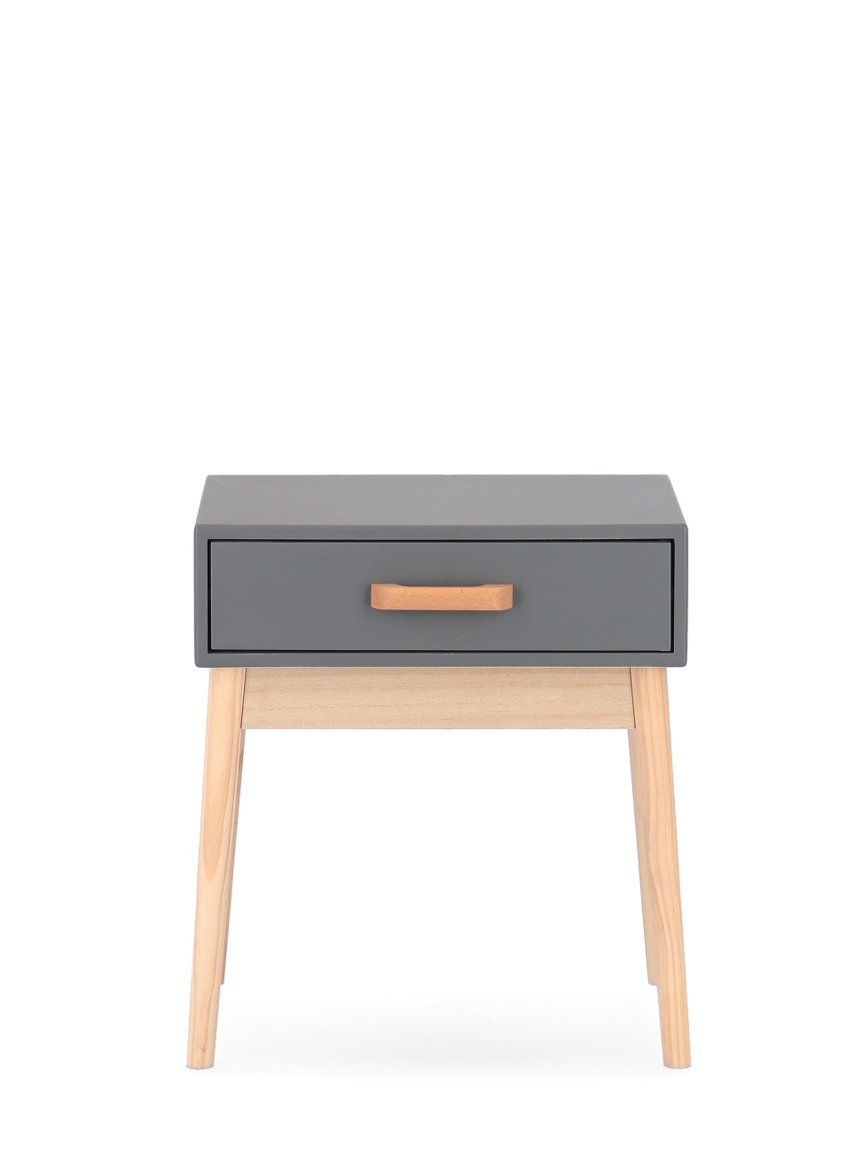 Nachttisch Ordinary aus Kiefernholz, Grau
