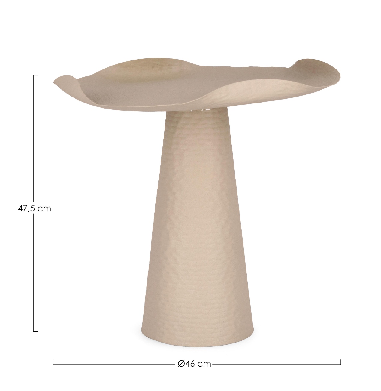 Beistelltisch Lalita aus Metall Ø 46 cm, Beige