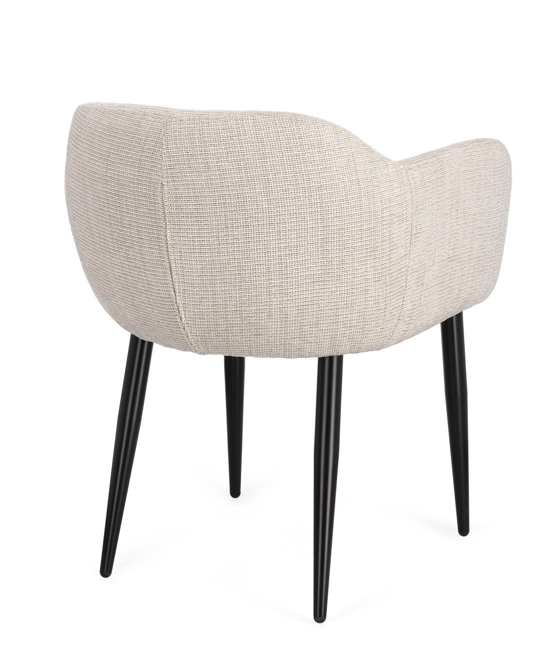 Esszimmerstuhl Kati mit Armlehne, Perlweiß